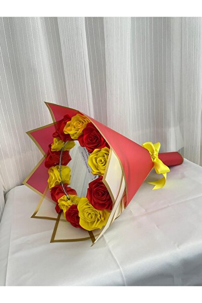 Yıldızköşesi Aynalı Çiçek Buketi Aynalı Yapay Senden Önce Senden Sonra Buketi Solmayan Gül Buketi (NOT YAZILIR)