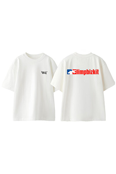 THEWERT Limp Bizkit 6 Design Back Printed Cotton White Oversize T-Shirt