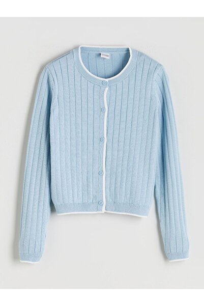 LC Waikiki Lcw Kids Crew Neck Girl's Knitwear Cardigan