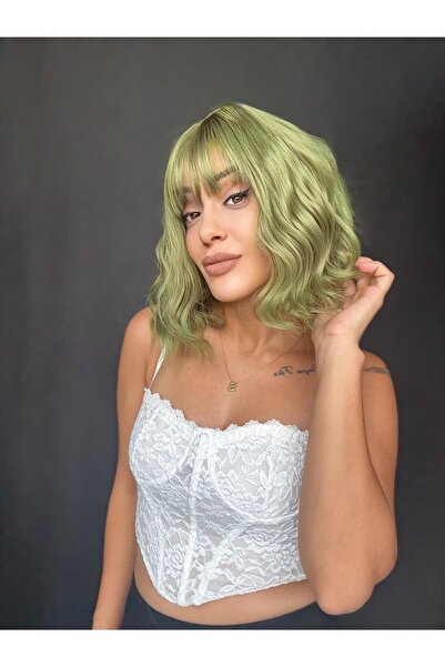 Suzan Peruk Yeşil Dalgalı Medikal Peruk