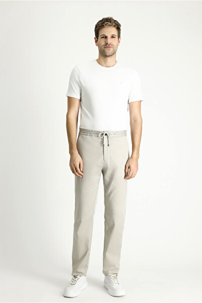 Kiğılı Slim Fit Dar Kesim Beli Lastikli İpli Likralı Pantolon