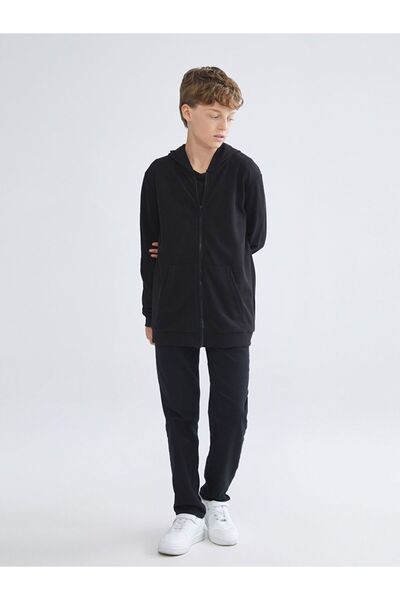 LC Waikiki Lcw Детски суичър с качулка и цип за момче