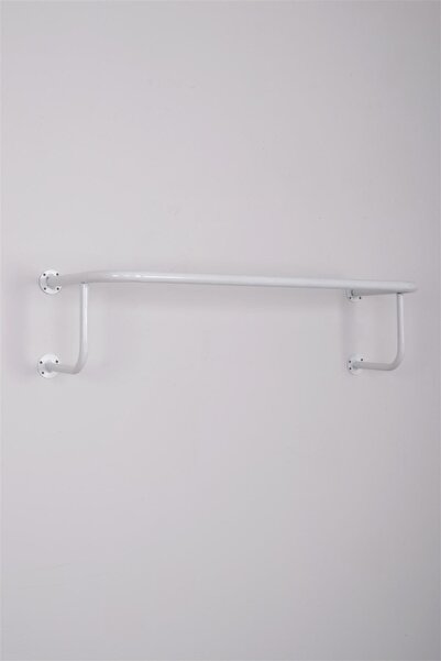 Modern Raf Destekli Yuvarlak Borudan U Askı 90 cm Beyaz