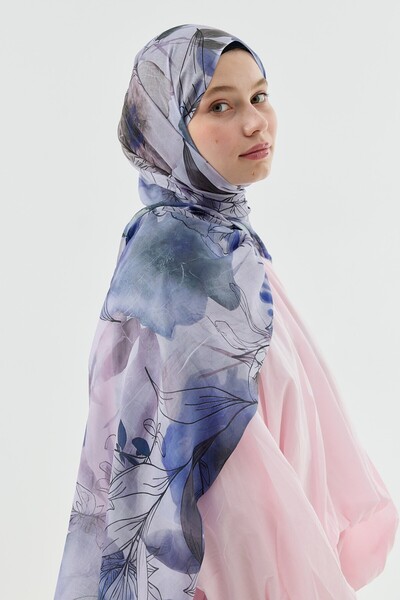 Modakaşmir Lily Pattern Moon Shawl