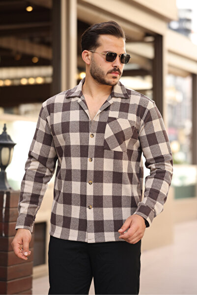Artı1 Men's Relax Fit Comfortable Cut Lumberjack Checkered Single Pocket Winter a Quality Shirt