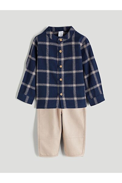 LC Waikiki Plaid Baby Boy Shirt and Pants 2 Pcs