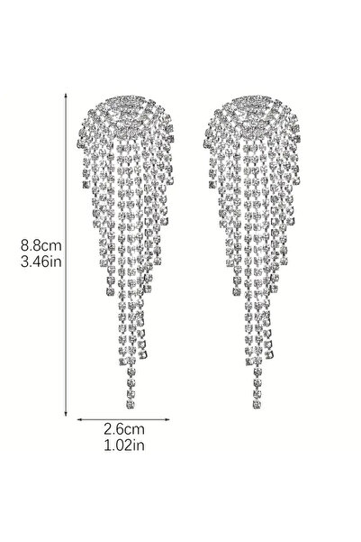 Parspera Su Yolu Sallantılı Zirkon Taşlı Gümüş Kaplama Küpe Günlük Kullanım, Özel Günler