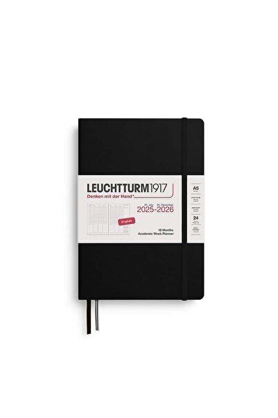 Leuchtturm1917 Orta Boy (A5) Akademik 18 Aylık Hafta Ajandası 2026 Sert Kapak...