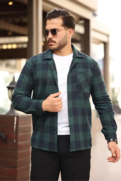 Artı1 Men's Relax Fit Comfortable Cut Lumberjack Checkered Single Pocket Winter a Quality Shirt