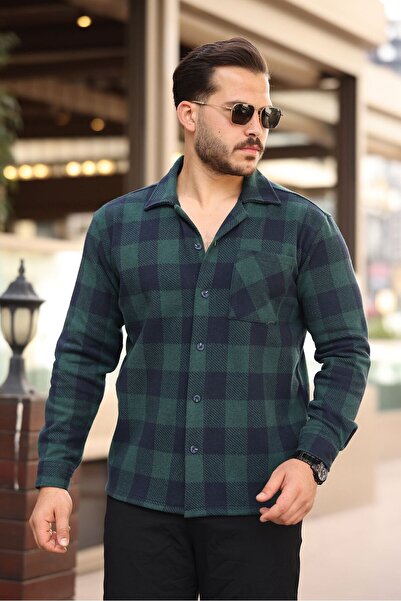 Artı1 Men's Relax Fit Comfortable Cut Lumberjack Checkered Single Pocket Winter a Quality Shirt