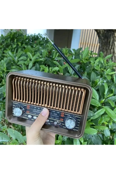 Wolawood Özel Üretim Ahşap Nostaljik Radyo Bluetooth, USB Kumandalı Elektrikl...