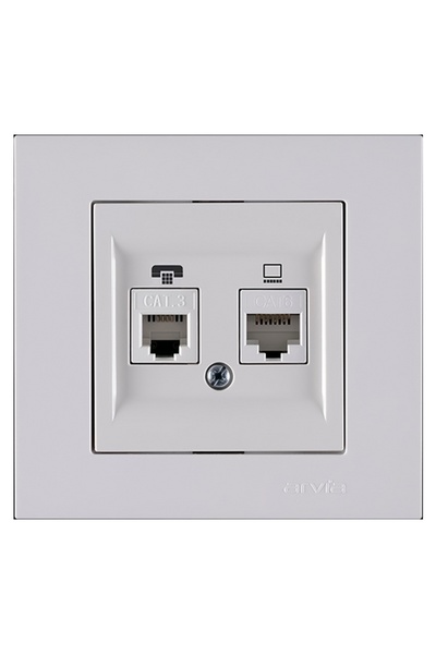 DATA CAT-6 + NUMERİS CAT-3 PRİZ - BEYAZ