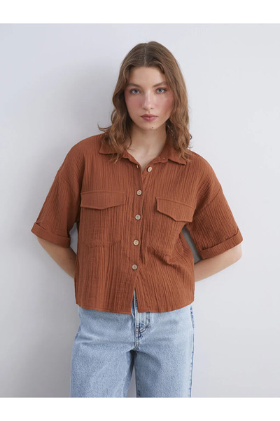 LC Waikiki Textured Muslin Women's Shirt