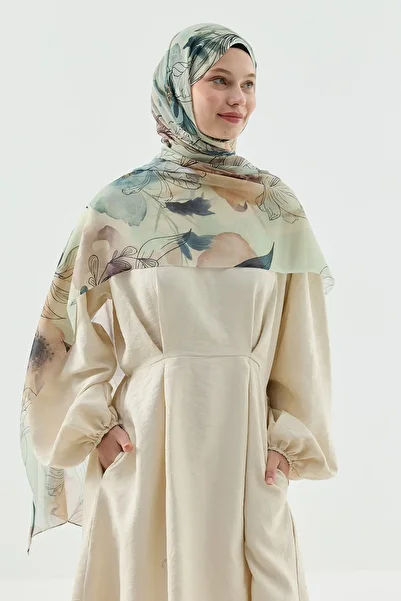 Modakaşmir Lily Pattern Moon Shawl