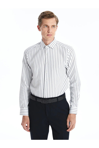 LC Waikiki Ανδρικό πουκάμισο με μακρυμάνικο ριγέ Dobby Slim Fit