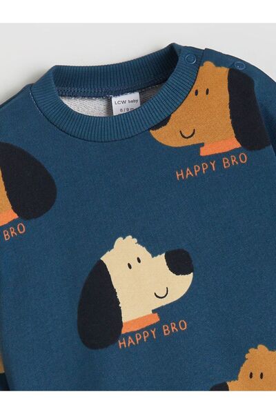 LC Waikiki LCW baby Köpek Baskılı Erkek Bebek Eşofman Altı ve Sweatshirt 2'li