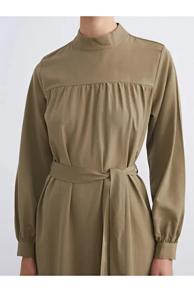 LC Waikiki Stand Collar Poplin Dress
