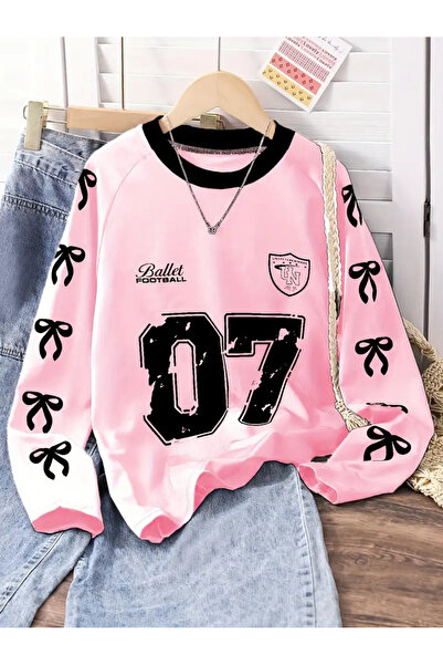 Touz Moda Ballet Footbaal Detail Unisex Uzun Kol Jersey Sweatshirt