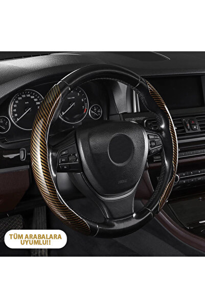 LUXE AKSESUAR karbon desenli silikon direksiyon kılıfı – Şık tasarımıyla tüm ...