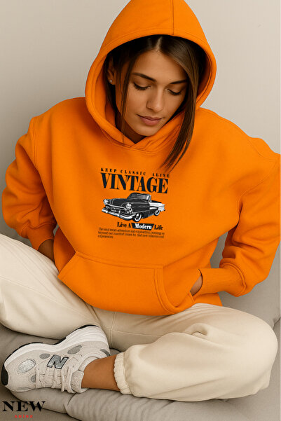 New Shine سويت شيرت مطبوع عتيق