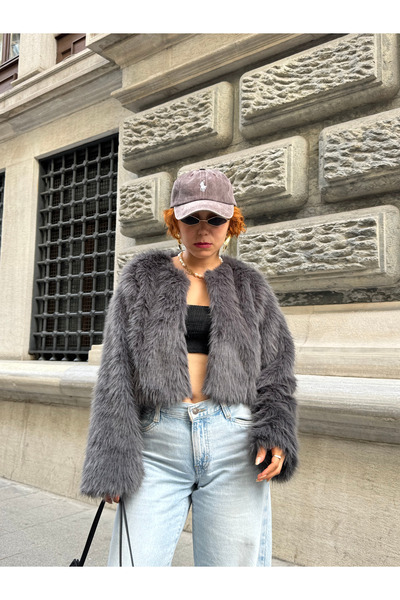 Bak'ap Premium Lined Crop Short Faux Jacket