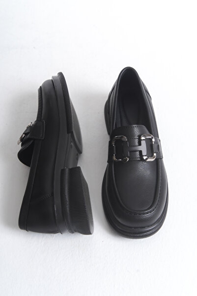 Solo Bag Laceless Stylish Buckle Black Orthopedic Sole Ergonomic Daily Loafer Shoes