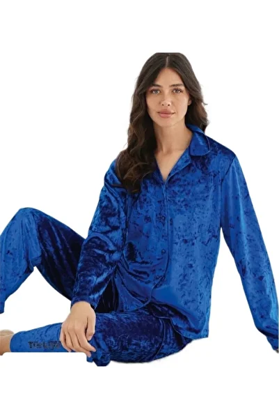 bipamuk Valentina Velvet Button-Down Women's Pajamas Set Soft Breathable Fabric S–2Xl