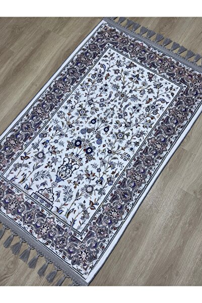 Dokuma Taban Örgü Püsküleri ve İpek Kadar Yumuşak Yüzeyiyle Bambu seccade namazlık 80x125 cm