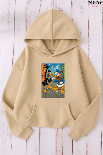 New Shine Суитшърт с принт на патица