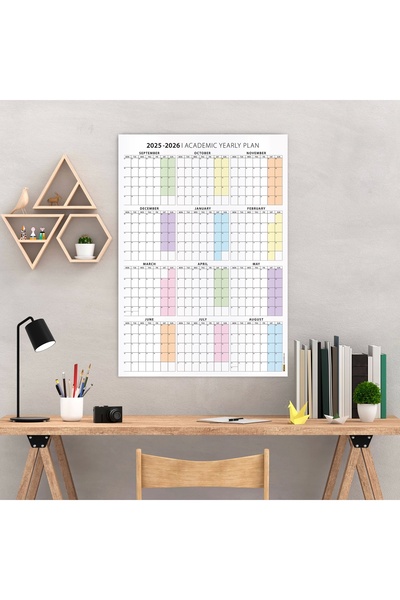 bi'aldım 2025-2026 Akademik Duvar Takvimi, Eylül Başlangıçlı Takvim, Akademik Planlayıcı Takvim, Akademik Yıl