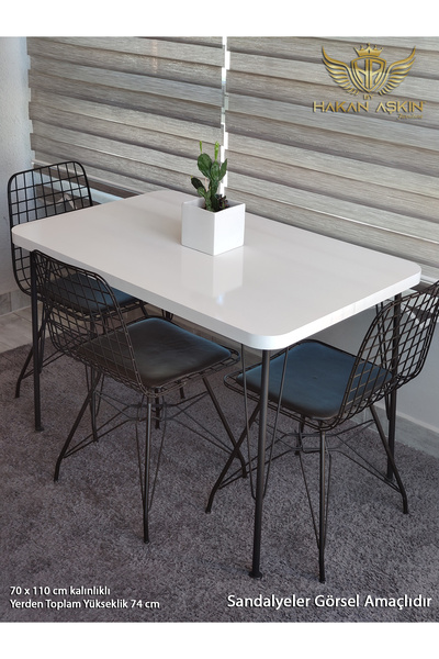 BY HAKAN AŞKIN Metal Ayaklı 70x120 Cm Kalınlıklı (TEK MASA)eclipse Balkon -ça...