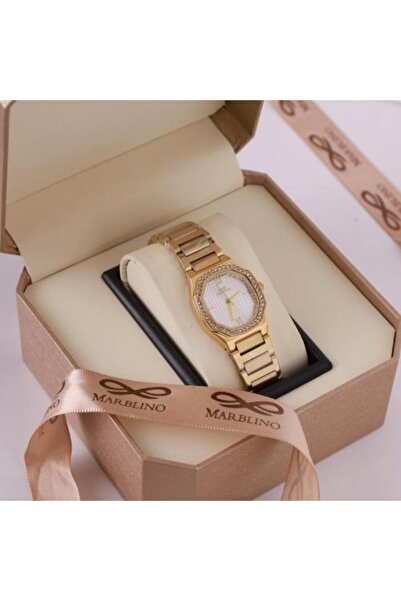 marblino Women's Watch with Gold Bracelet from