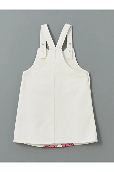 LC Waikiki Lcw Kidswhite Daisy Duck Girl Gabardine Salopet Dress