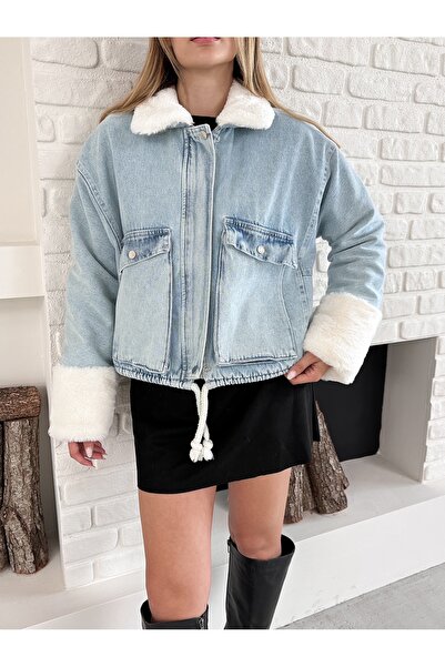 Ekim Store Новий сезонний плюшевий джинсовий піджак