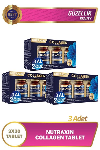 Nutraxin Beauty Gold Collagen 30 Tablet 3 Al 2 Öde 3 Adet