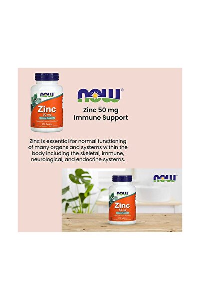 Now ZINC 50MG 250 TABLETS
