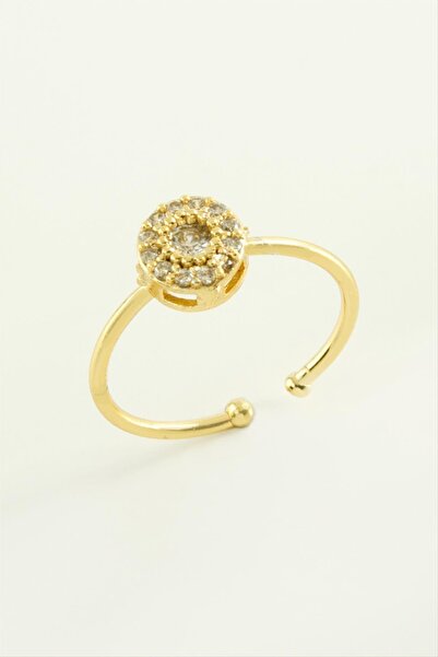 ZERO LAND خاتم من حجر الزركون المستدير من DS-DERIN - أصفر