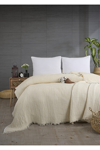 Cottonin Home Müslin Yatak Örtüsü Çift Kişilik 8 Katlı %100 Pamuk OEKO-TEX® STANDARD 100 220x240 CM