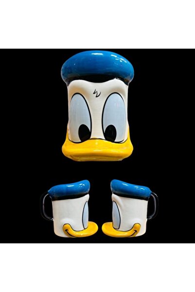 Mersi SHOP Donald Duck Figürlü Seramik Kupa Bardak – 3D Tasarım Eğlenceli Kahve Çay Kupası