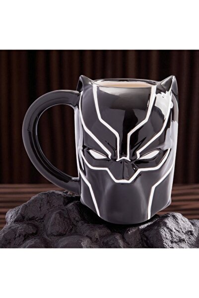 Mersi SHOP 3D Ceramic Mug with Black Panther Figure – Collectible Coffee Tea Cup