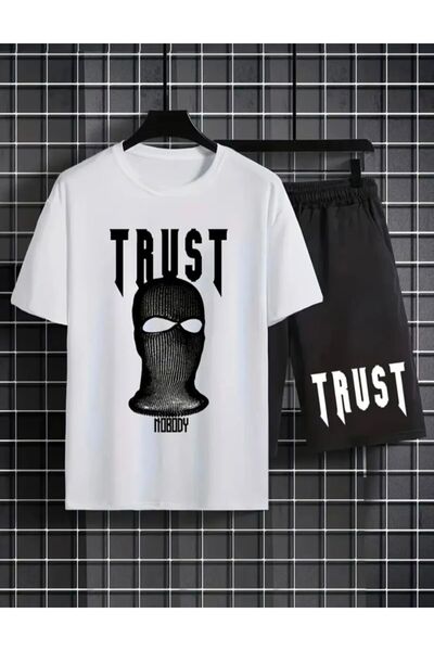 Elvino Trust Printed Oversize Unisex Shorts-Tshirt Set