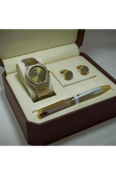 marblino 3-Year Warranty Men's Set Luxury Watch with Pen and Cufflinks