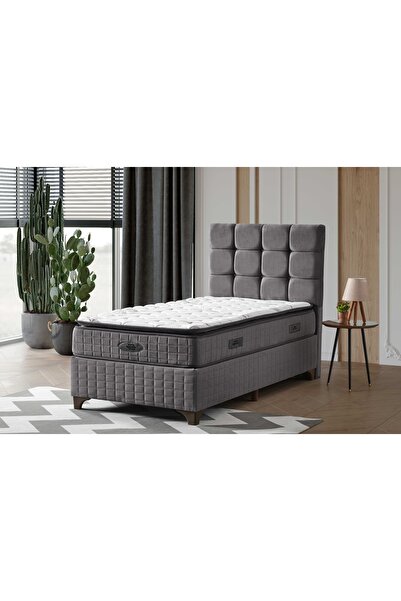 Vivense ASTRA BAZA BAŞLIK YATAK SETİ, GRİ, 120x200