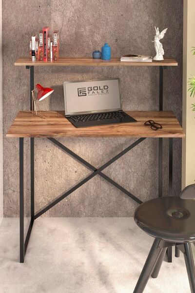 Kanonik Education Çalışma Masası Raf Kitaplık Çok Amaçlı Ofis Masa Ceviz