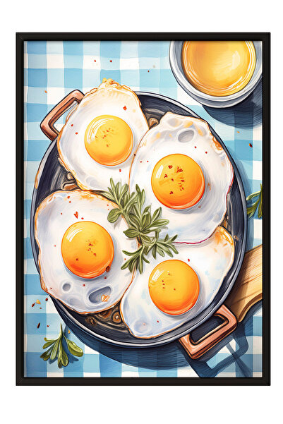 Zestia Tablou cu ramă neagră, Masă de mic dejun – Design vesel, Poster decora...