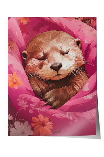 Zestia Poster fără ramă, Vidră somnoroasă, Poster decorativ pentru camera cop...