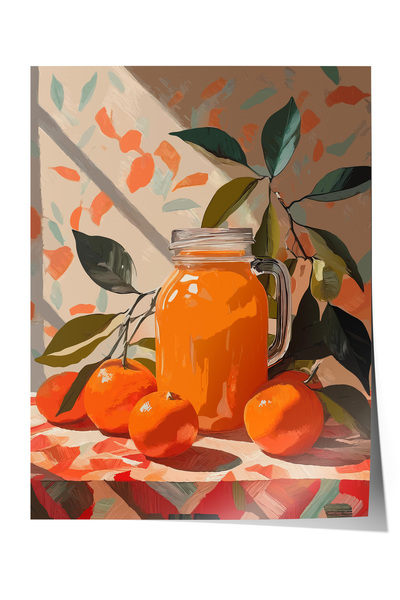 Zestia Poster fără ramă, Suc de portocale și portocale – Pop Art, Poster deco...