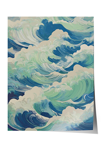 Zestia Poster fără ramă, Valuri oceanice, Poster decorativ pentru hol Nr.: 11...