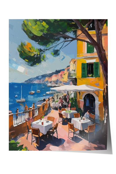 Zestia Poster fără ramă, Străzi colorate din Marea Mediterană – Atmosferă de ...