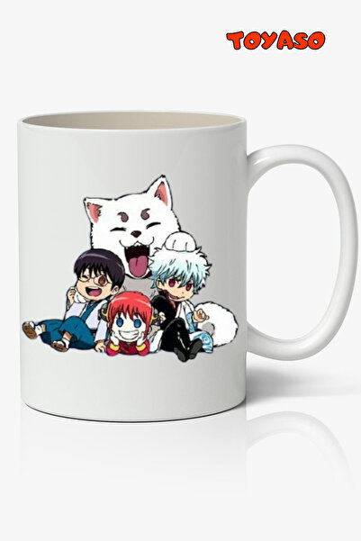 Toyaso كوب أبيض بتصميم أنيمي جين تاما هدية مثالية للصديق المحب